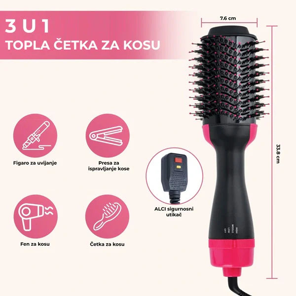 3u1 Četka za Sušenje, Oblikovanje i Volumen Kose – Savršen Stil u Trenutku!